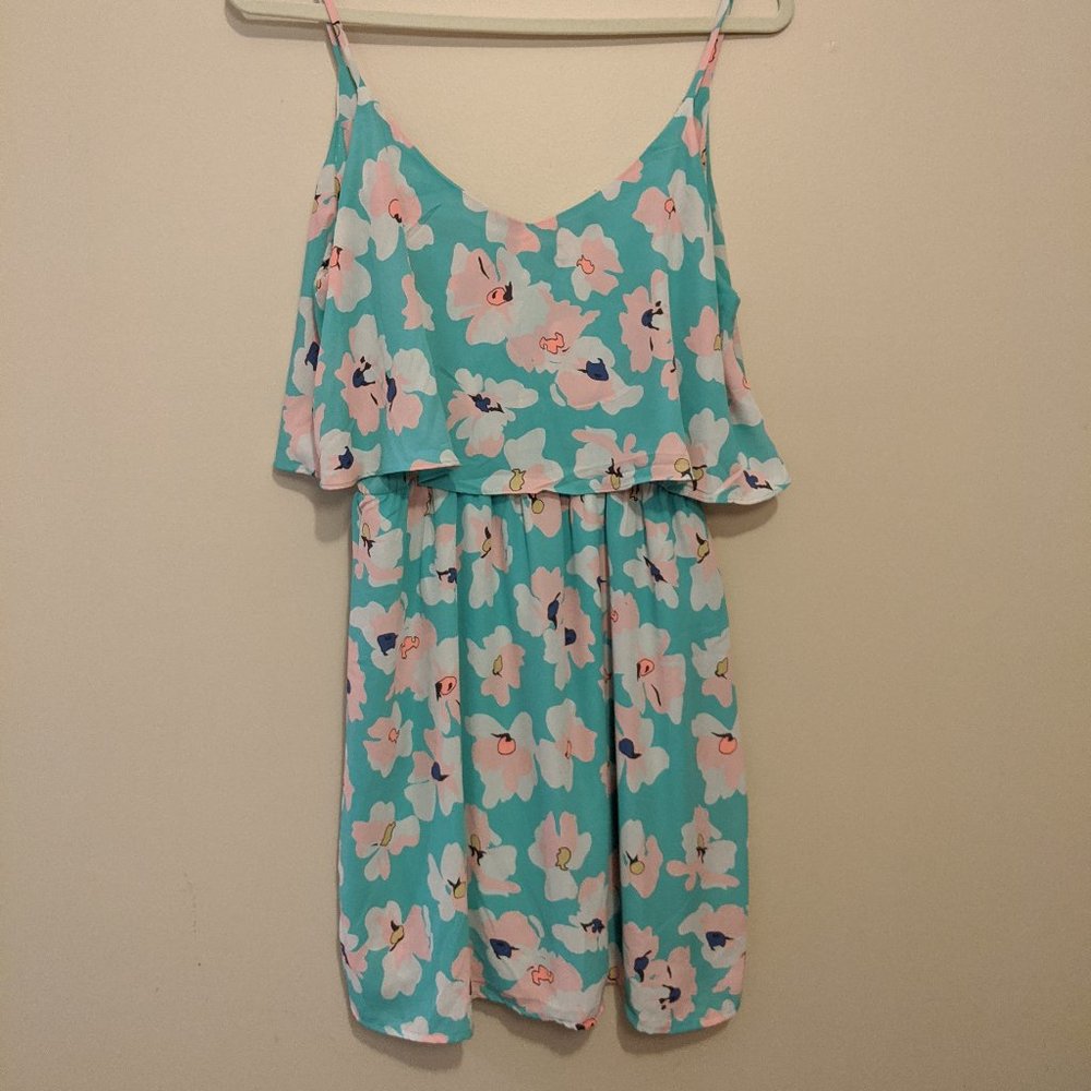 3/$10 Super cute blue/flower print dress